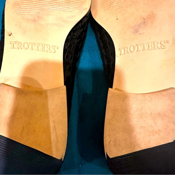 Women's Trotters Lila Black Oxford Woven Toe Flat Shoes Tie Size 8.5M - Picture 8 of 11